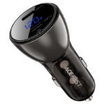 B10 metal car charger 60W (USB-C + USB-C) with digital display