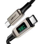 C6-03 USB-C to USB-C 100W zinc alloy digital display braided charging data cable