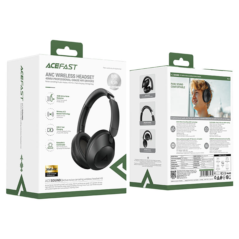 H3 active noise canceling wireless headset